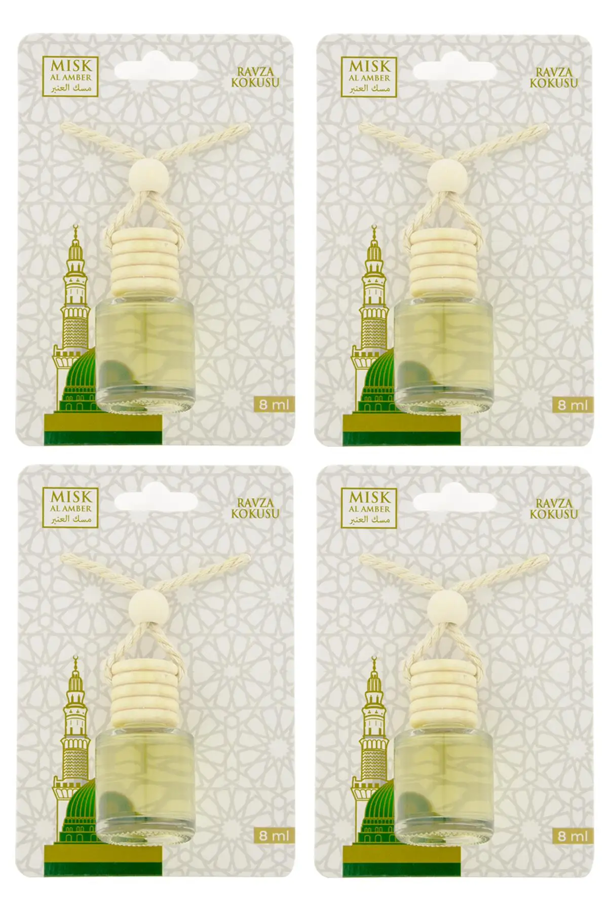 Medine Ravza Kokusu 8 Ml Araba Kokusu Cam Şişe 4 Adet